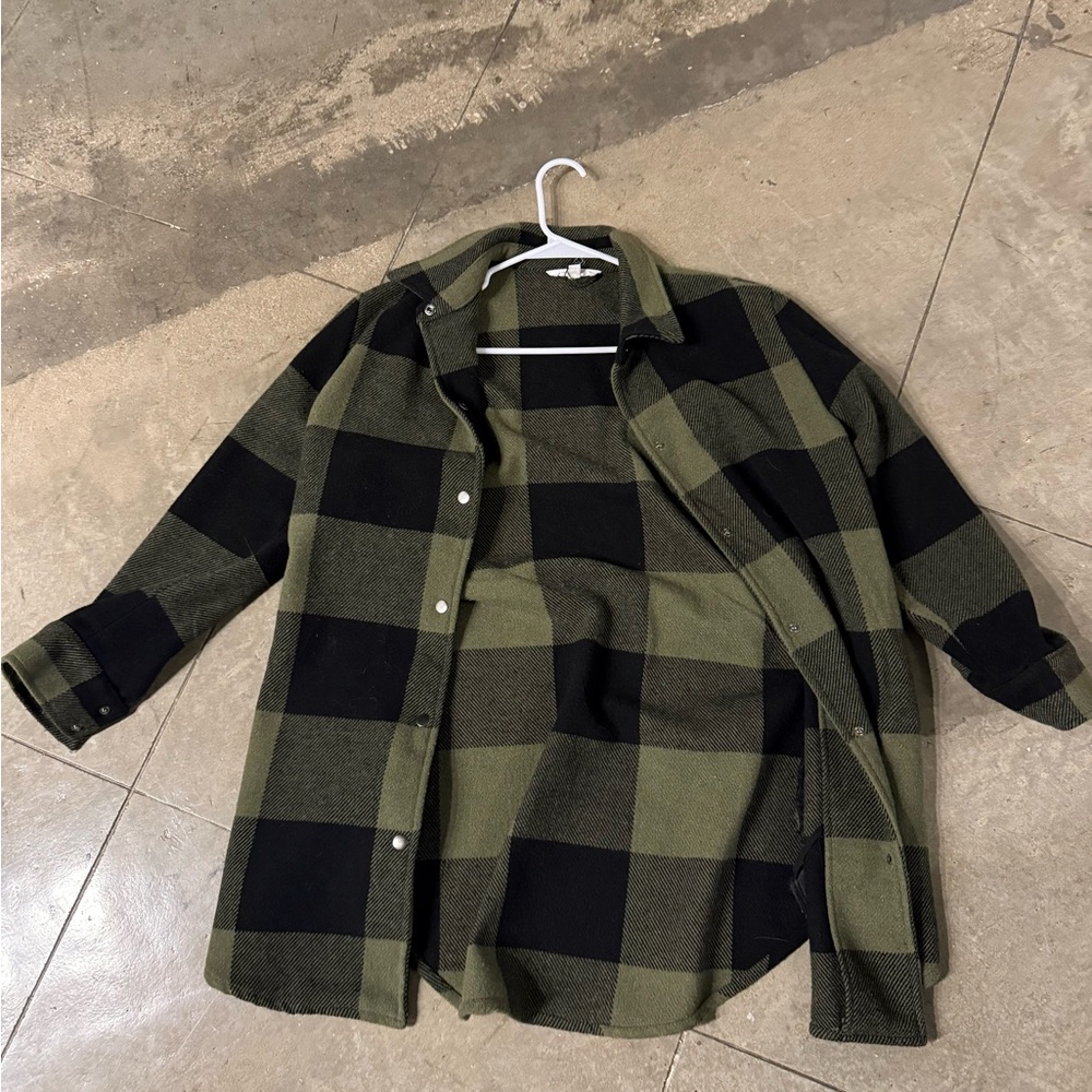 BB Dakota Olive and Black Plaid Jacket